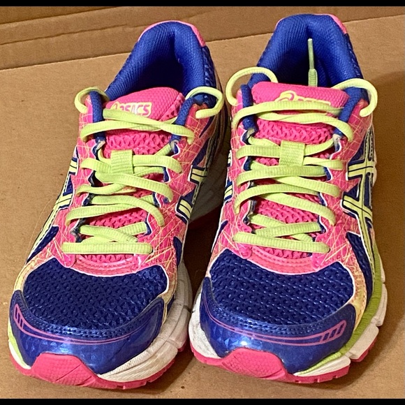 multi colored running shoes
